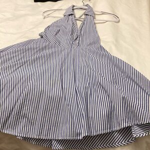 Striped Blue and White Backless Dress
